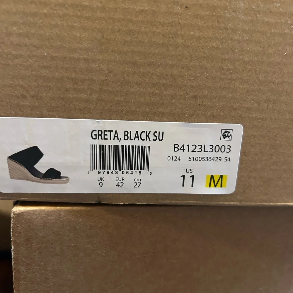 Vince Black Suede Espadrille Wedge Sandals